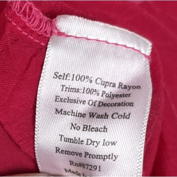 Johnny Was Hot Pink Floral Embroidered Button Up Blouse‎ Women's Size M - Picture 8 of 12